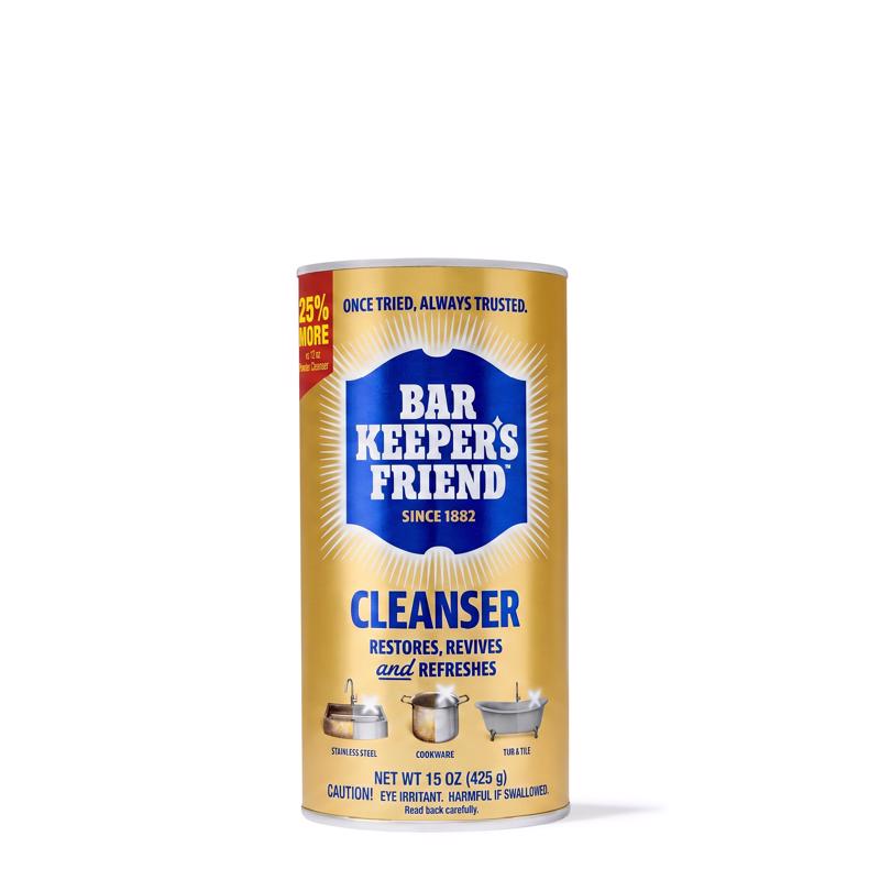 Bar Keeper's Friend No Scent Stainless Steel Cleaner & Polish 15 oz Powder - Case of 12