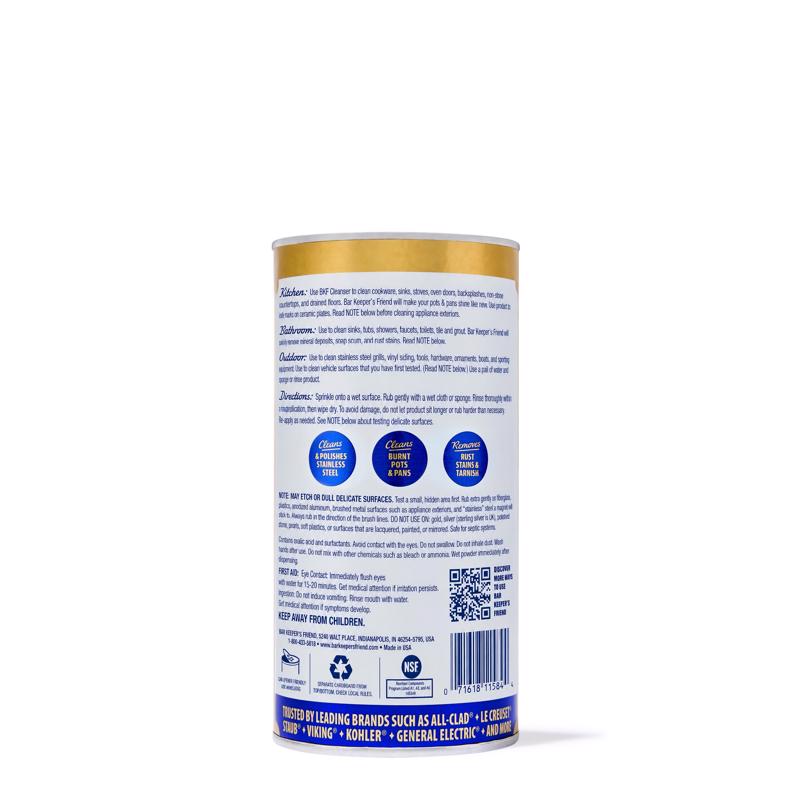 Bar Keeper's Friend No Scent Stainless Steel Cleaner & Polish 15 oz Powder - Case of 12