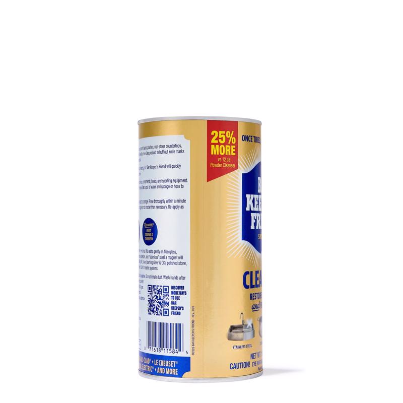 Bar Keeper's Friend No Scent Stainless Steel Cleaner & Polish 15 oz Powder - Case of 12
