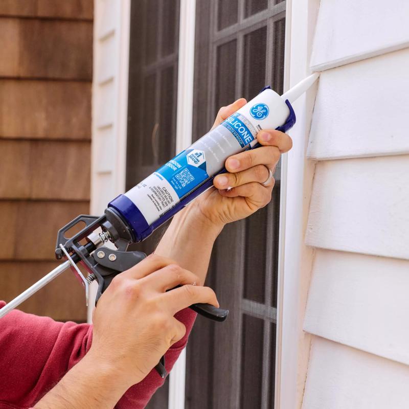 GE Window & Door Clear Silicone 1 Window and Door Caulk Sealant 10.1 oz - Case of 12