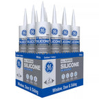 GE Window & Door White Silicone 1 Window and Door Caulk Sealant 10.1 oz - Case of 12
