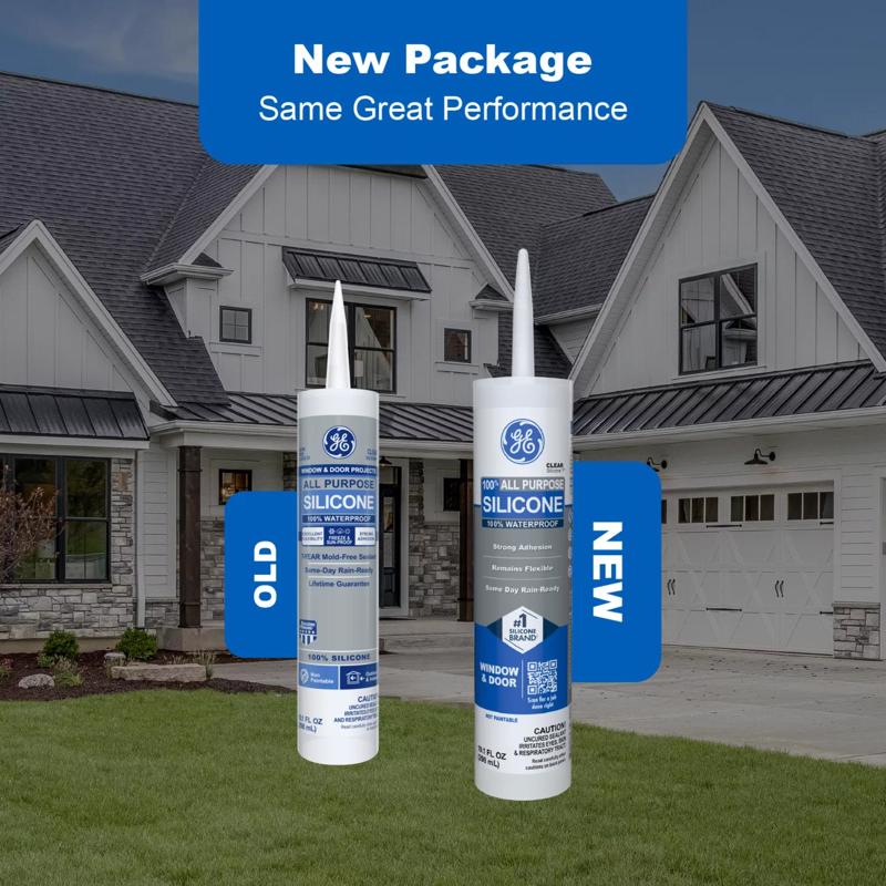 GE Window & Door White Silicone 1 Window and Door Caulk Sealant 10.1 oz - Case of 12