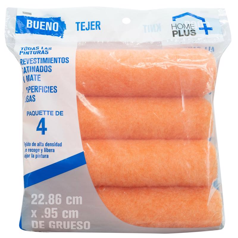 Home Plus Good Polyester Knit 9 in. W X 3/8 in. Paint Roller Cover 4 pk - Case of 6