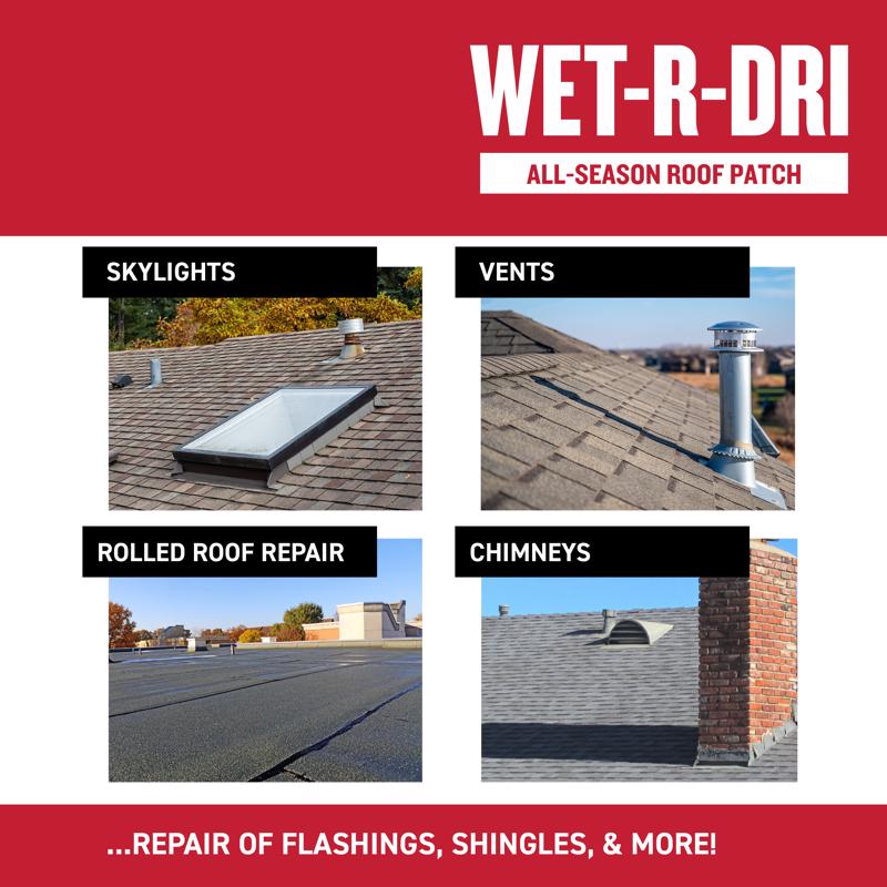 Gardner WET-R_DRI Gloss Black Patching Cement All-Weather Roof Cement 3.6 qt. cap. - Case of 6