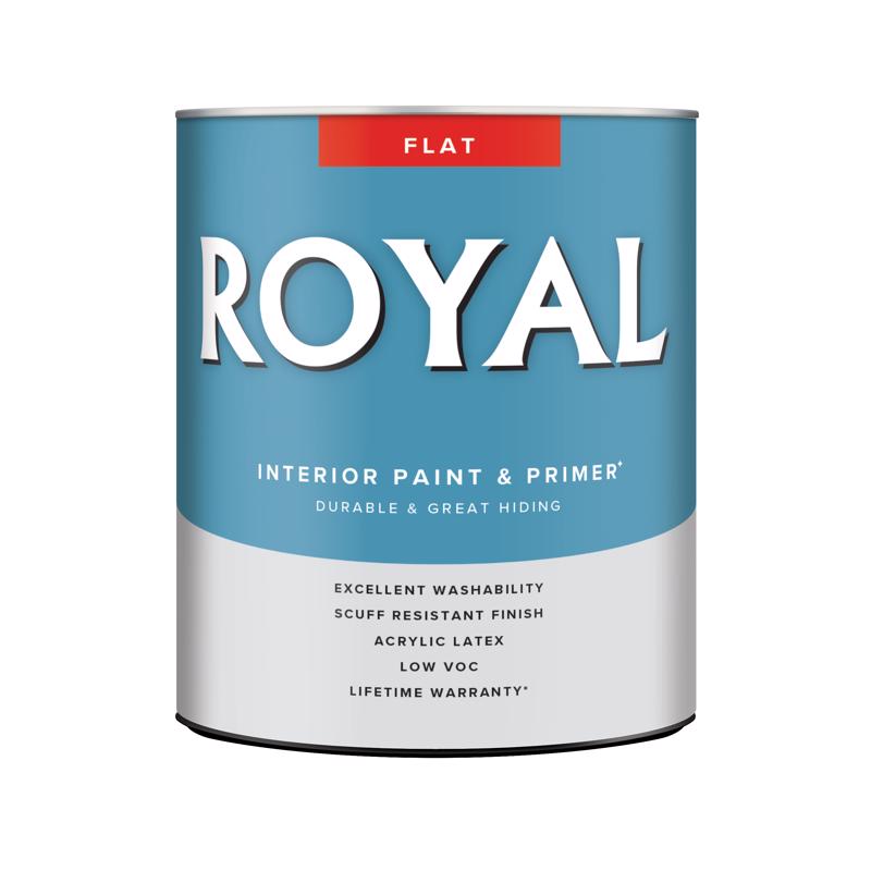 Royal Flat Tint Base Ultra White Base Paint and Primer Interior 1 qt - Case of 4