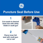 GE Advanced Clear Silicone 2 Kitchen and Bath Caulk Sealant 2.8 oz - Case of 12
