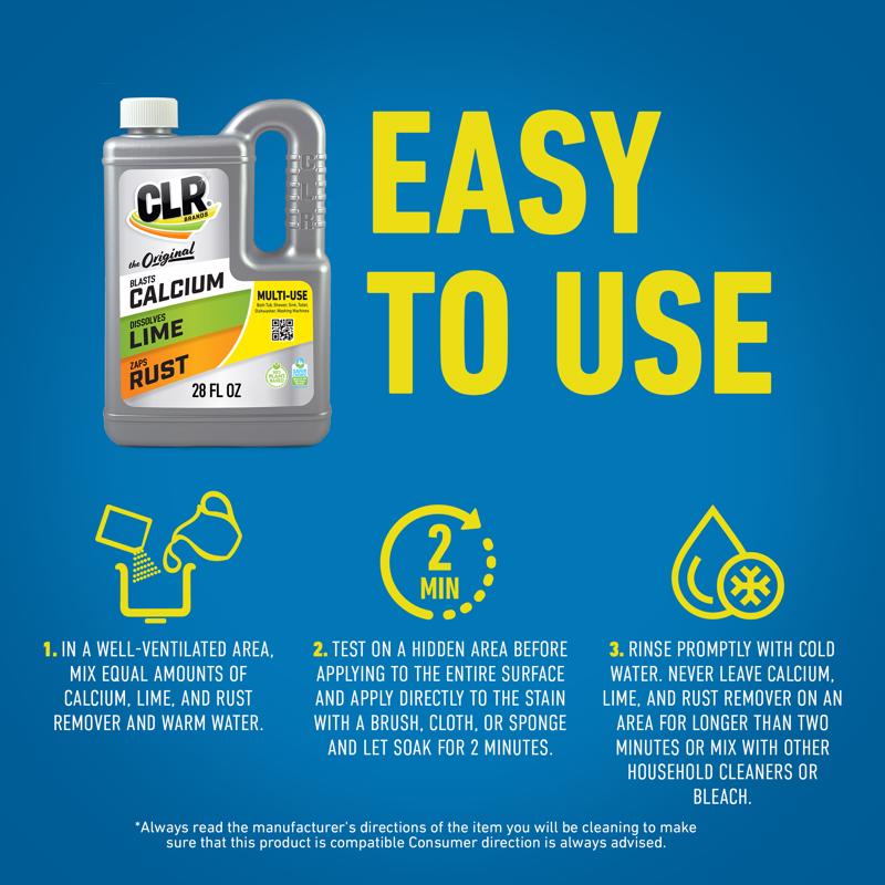 CLR Brands Calcium Rust and Lime Remover 28 oz Liquid - Case of 12