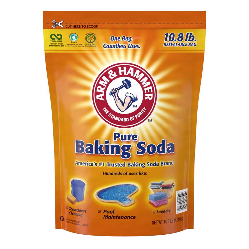 Arm & Hammer No Scent Organic Baking Soda Cleaner Powder 10.8 lb - Case of 4