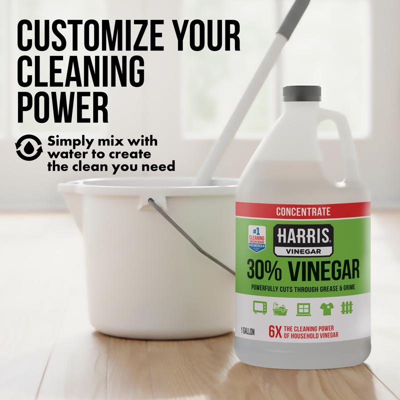 Harris Regular Scent Concentrated All Purpose Cleaning Vinegar Liquid 128 oz - Case of 4