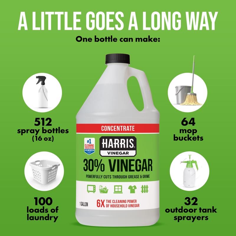 Harris Regular Scent Concentrated All Purpose Cleaning Vinegar Liquid 128 oz - Case of 4