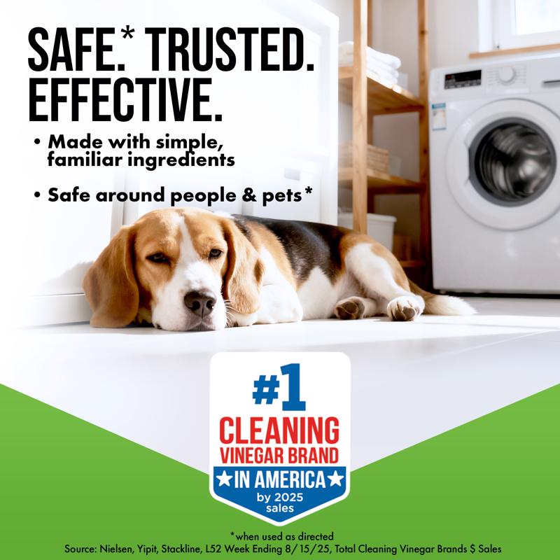 Harris Regular Scent Concentrated All Purpose Cleaning Vinegar Liquid 128 oz - Case of 4