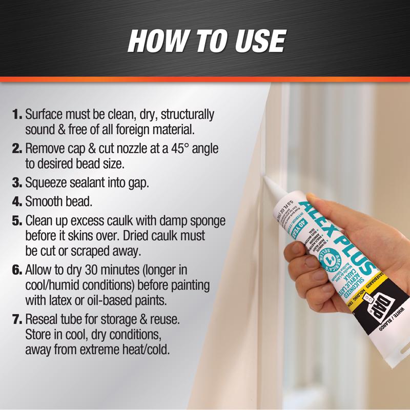 DAP Alex Plus White Acrylic All Purpose Caulk 5.5 oz - Case of 12
