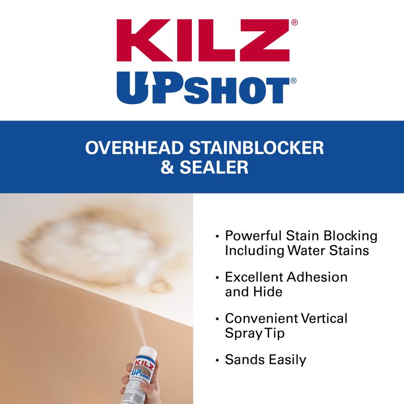 KILZ Up Shot White Flat Oil-Based Aerosol Primer/Sealer 10 oz - Case of 12