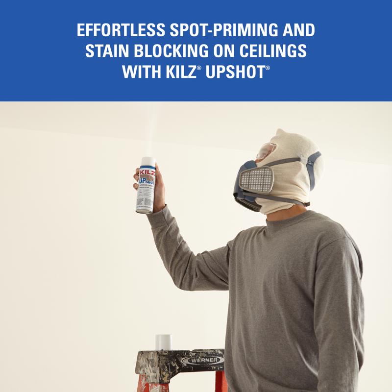 KILZ Up Shot White Flat Oil-Based Aerosol Primer/Sealer 10 oz - Case of 12