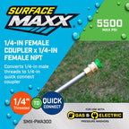 SurfaceMaxx 1/4-in Female NPT x 1/4-in Female Quick Connect Plug 5500 psi