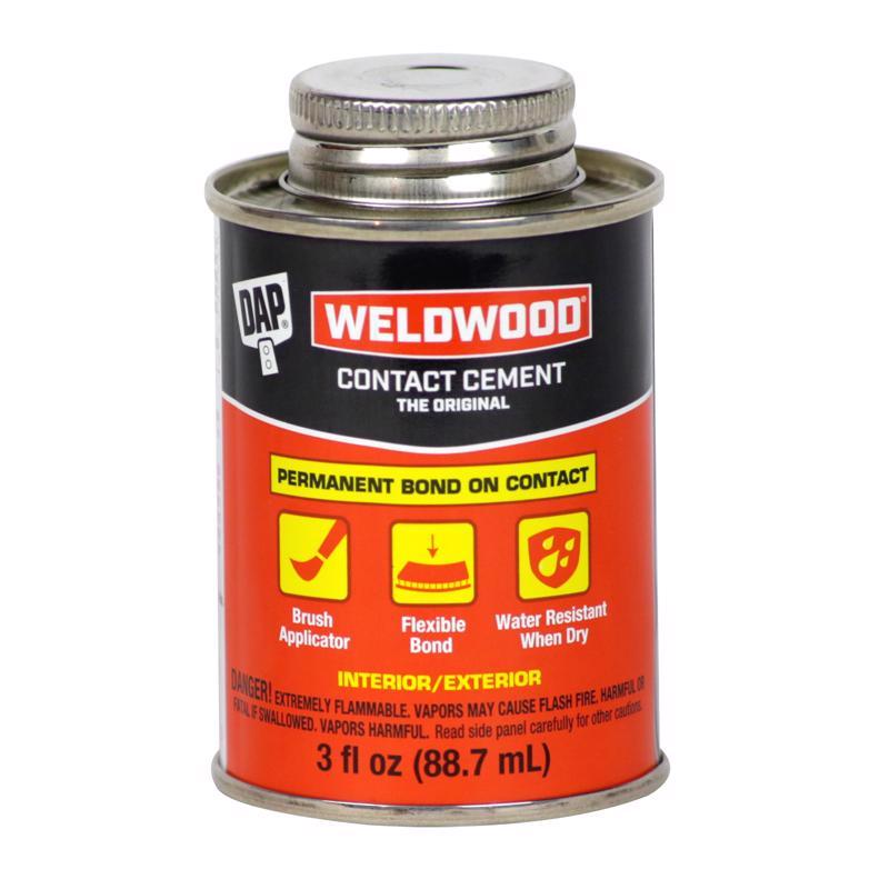 DAP Weldwood High Strength Rubber Tan Contact Cement 3 oz - Case of 12