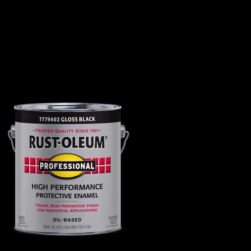 Rust-Oleum Professional Indoor and Outdoor Gloss Black Oil-Based Protective Enamel 1 gal - Case of 2