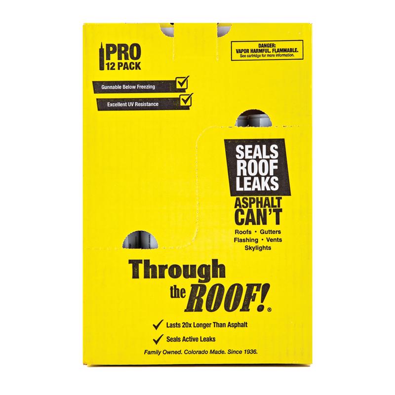 Sashco Through The Roof Gloss Clear Synthetic Rubber Roof Sealant 10.5 oz - Case of 12