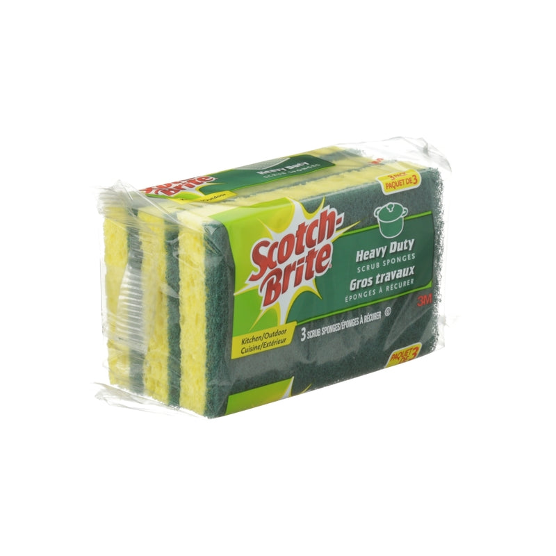 Scotch-Brite Heavy Duty Sponge For Pots and Pans 4.5 in. L 3 pk - Case of 8