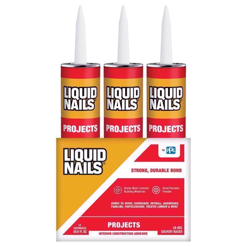 Liquid Nails Interior Projects Synthetic Rubber Construction Adhesive 10 oz - Case of 12