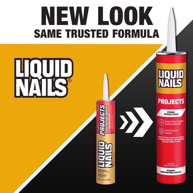 Liquid Nails Interior Projects Synthetic Rubber Construction Adhesive 10 oz - Case of 12