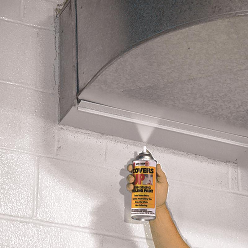 Zinsser Covers Up White Flat Solvent-Based Acrylic Ceiling Paint and Spray Primer 13 oz - Case of 6