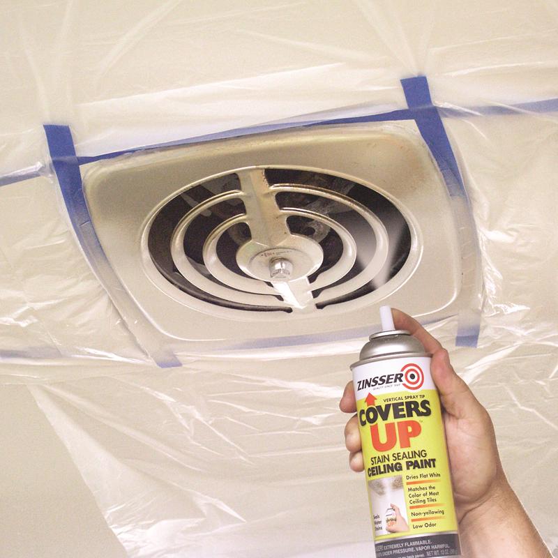 Zinsser Covers Up White Flat Solvent-Based Acrylic Ceiling Paint and Spray Primer 13 oz - Case of 6