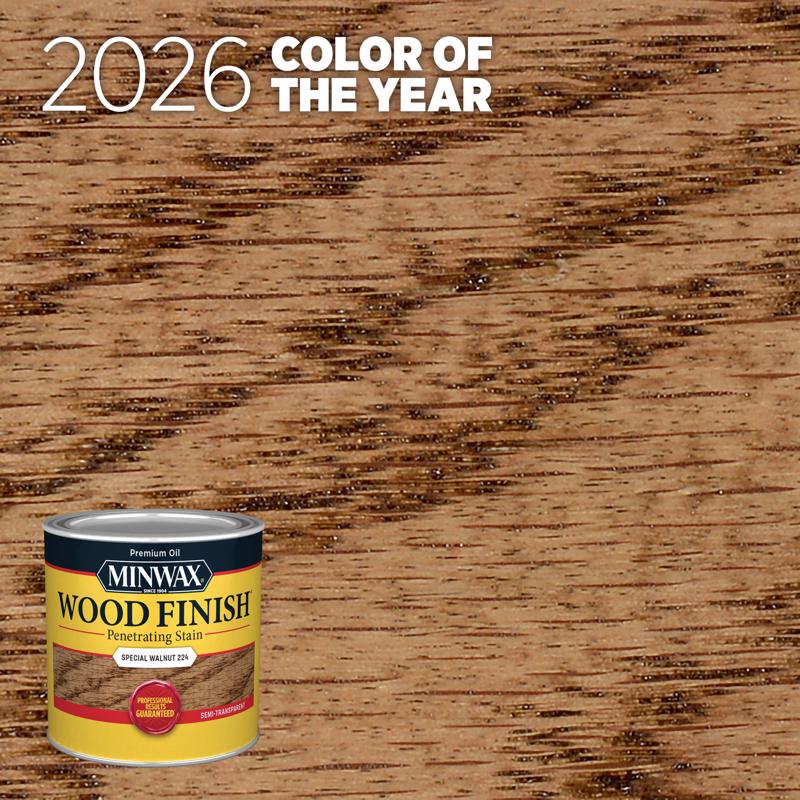 Minwax Wood Finish Semi-Transparent Special Walnut Oil-Based Penetrating Wood Stain 1/2 pt - Case of 4