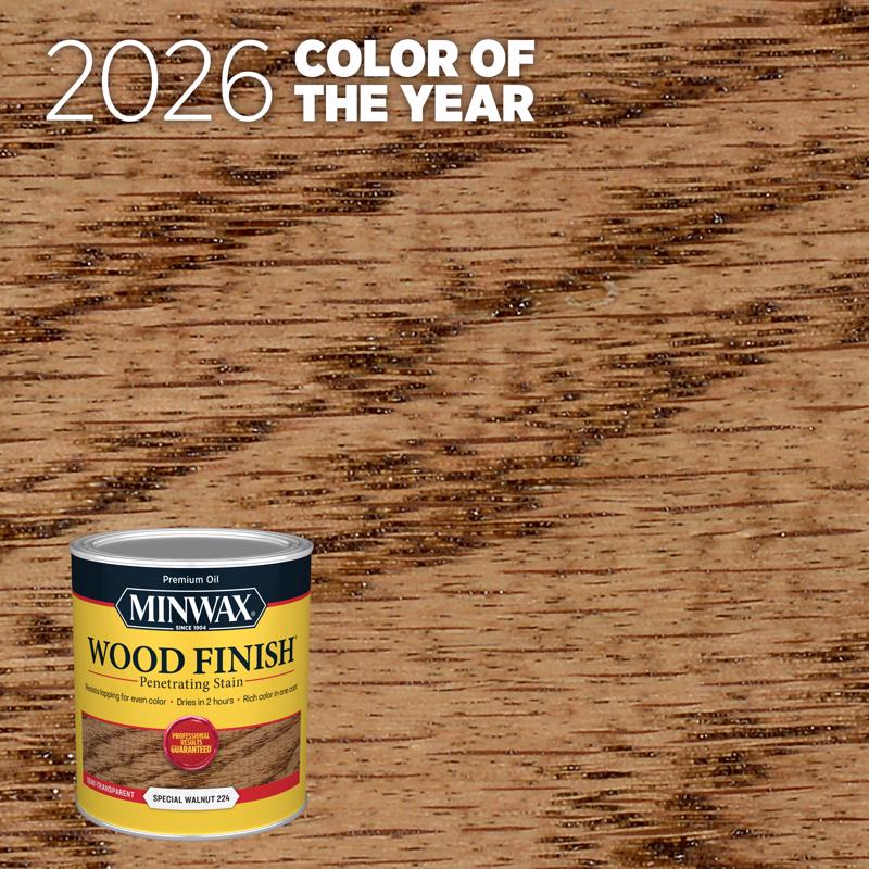 Minwax Wood Finish Semi-Transparent Special Walnut Oil-Based Penetrating Wood Stain 1 qt - Case of 4