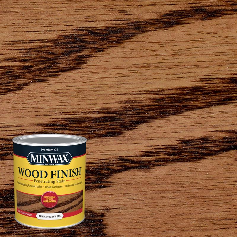 Minwax Wood Finish Semi-Transparent Red Mahogany Oil-Based Penetrating Wood Stain 1 qt - Case of 4