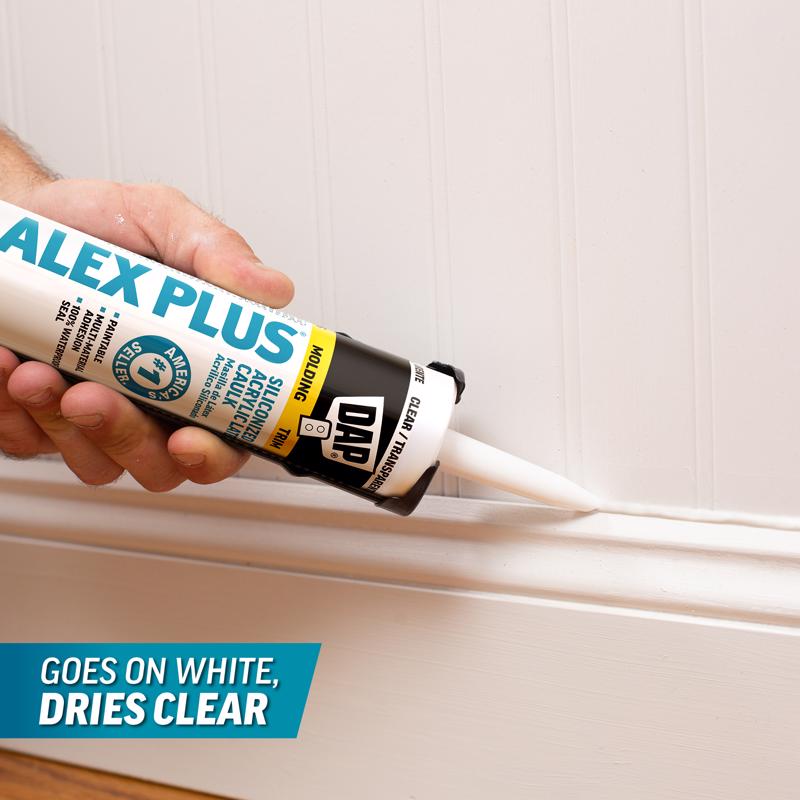 DAP Alex Plus Clear Acrylic Latex All Purpose Caulk 10.1 oz - Case of 12