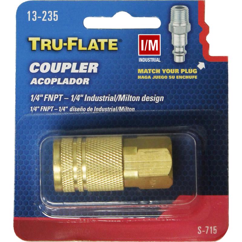 Tru-Flate Brass Quick Change Coupler 1/4 in. FPT X 1/4 in. 1 pc - Case of 10