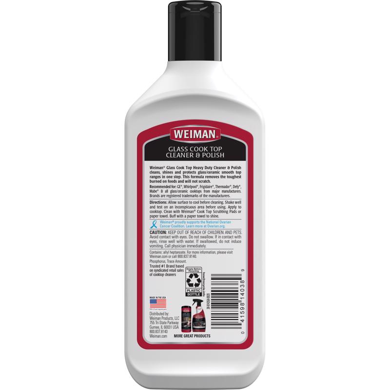 Weiman Apple Scent Glass Cooktop Cleaner 10 oz Cream - Case of 6