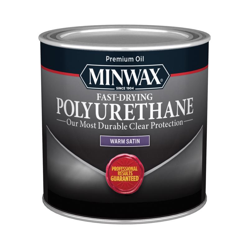 Minwax Warm Satin Clear Oil-Based Fast-Drying Polyurethane 0.5 pt - Case of 4