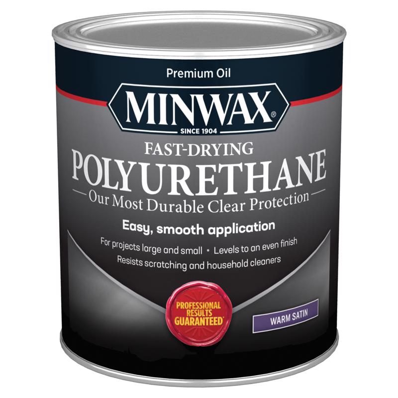 Minwax Satin Clear Oil-Based Fast-Drying Polyurethane 1 qt - Case of 4