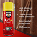 Great Stuff Gaps & Cracks Ivory Polyurethane Insulating Foam Sealant 12 oz - Case of 12