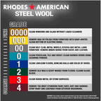 Rhodes American 000 Grade Extra Fine Steel Wool Pad 12 pk - Case of 6