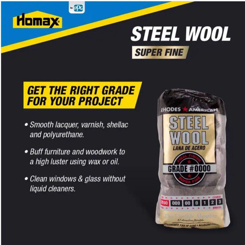 Rhodes American 000 Grade Extra Fine Steel Wool Pad 12 pk - Case of 6