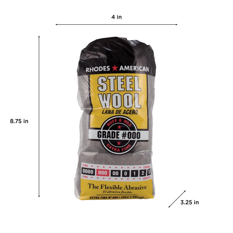 Rhodes American 000 Grade Extra Fine Steel Wool Pad 12 pk - Case of 6