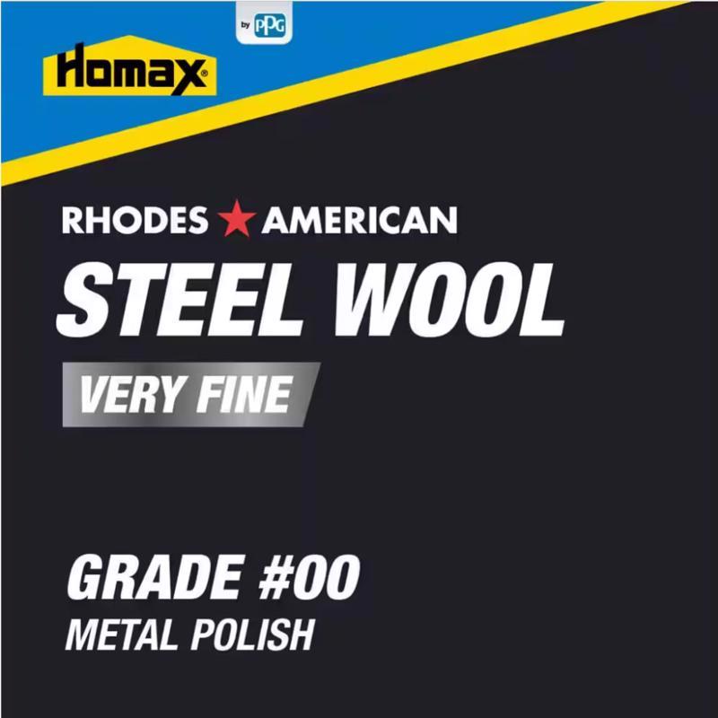 Rhodes American 00 Grade Very Fine Steel Wool Pad 12 pk - Case of 6