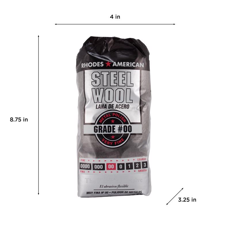 Rhodes American 00 Grade Very Fine Steel Wool Pad 12 pk - Case of 6