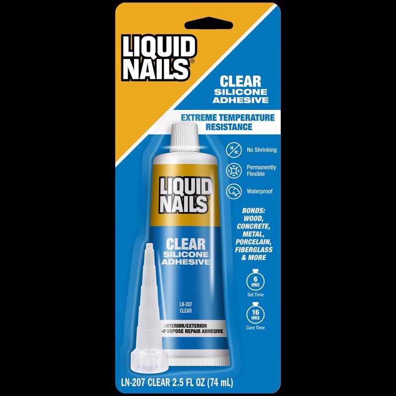 Liquid Nails Clear Small Projects High Strength Silicone Clear Adhesive 2.5 oz - Case of 6