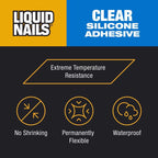 Liquid Nails Clear Small Projects High Strength Silicone Clear Adhesive 2.5 oz - Case of 6
