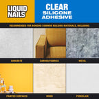 Liquid Nails Clear Small Projects High Strength Silicone Clear Adhesive 2.5 oz - Case of 6
