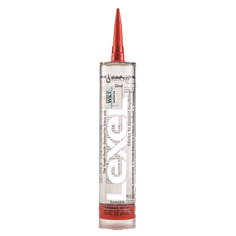 Sashco Lexel Clear Synthetic Rubber All Purpose Caulk 10.5 oz - Case of 12