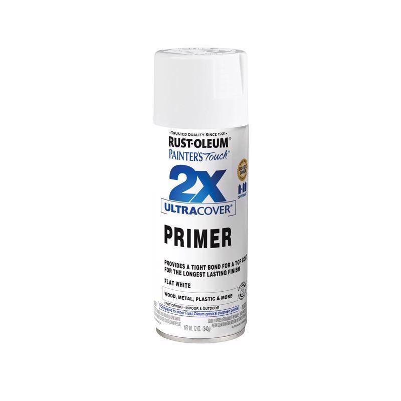 Rust-Oleum Painter's Touch 2X Ultra Cover Flat White Primer Spray 12 oz - Case of 6