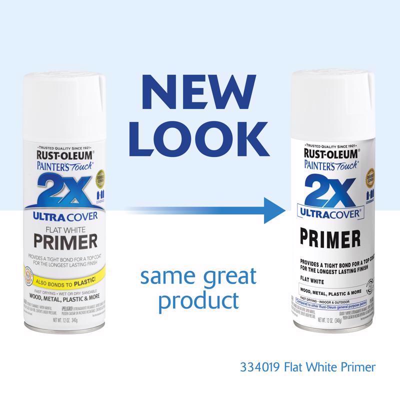 Rust-Oleum Painter's Touch 2X Ultra Cover Flat White Primer Spray 12 oz - Case of 6