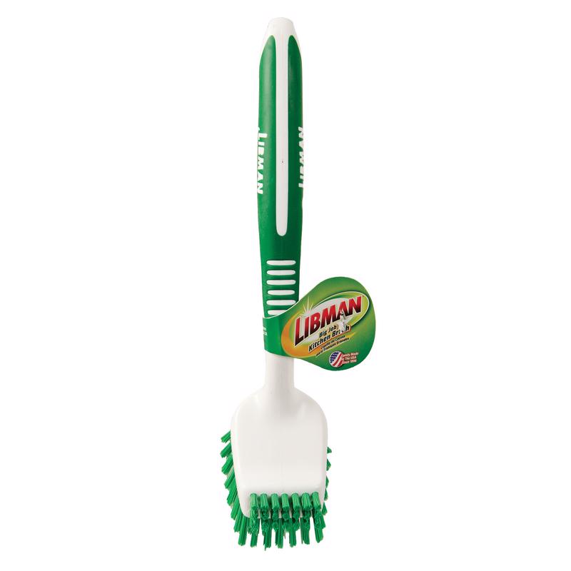 Libman Big Job 2.5 in. W Hard Bristle 8 in. Plastic/Rubber Handle Kitchen Brush - Case of 6