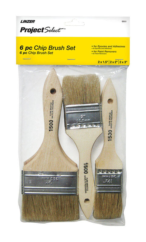 Linzer Project Select Assorted in. Flat Chip Brush - Case of 12