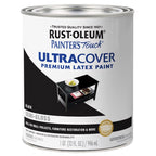 Rust-Oleum Painters Touch Ultra Cover Semi-Gloss Black Water-Based Paint Exterior and Interior 1 qt - Case of 2
